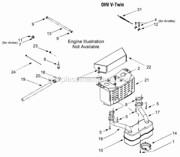 Engine Accessories 22 Hp Diagram and Parts List for LT1022 13AB11CH710, 13AB11CH712 Cub Cadet Lawn Tractor